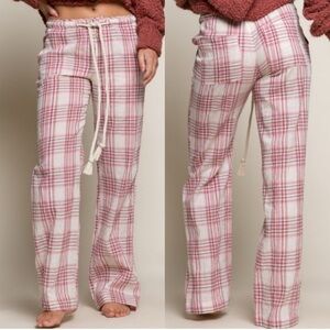 POL Plaid Drawstring Pant